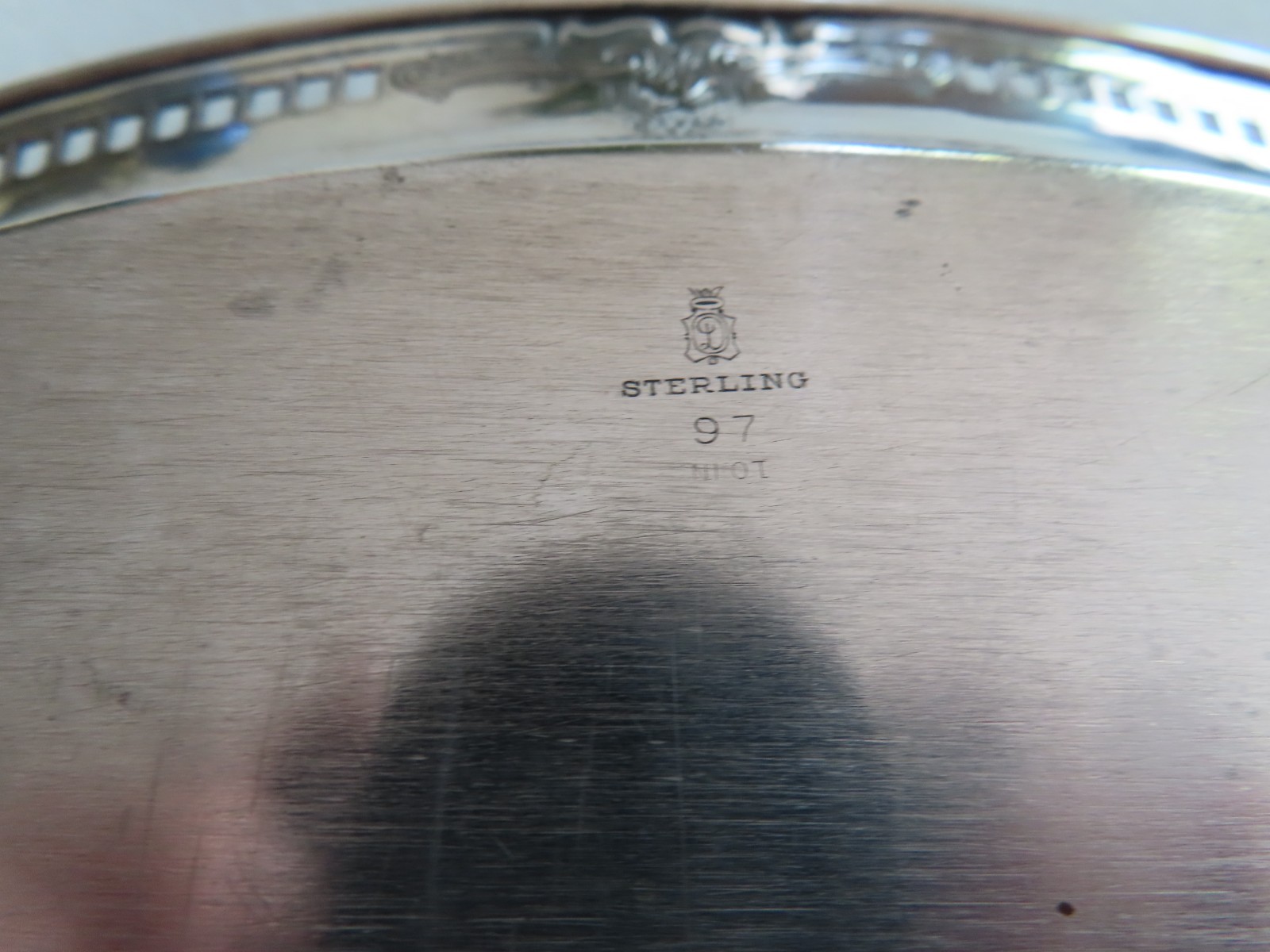 Sterling Silver 10″ Oval Bread Serving Dish 176 GRAMS (Durgin 97)
