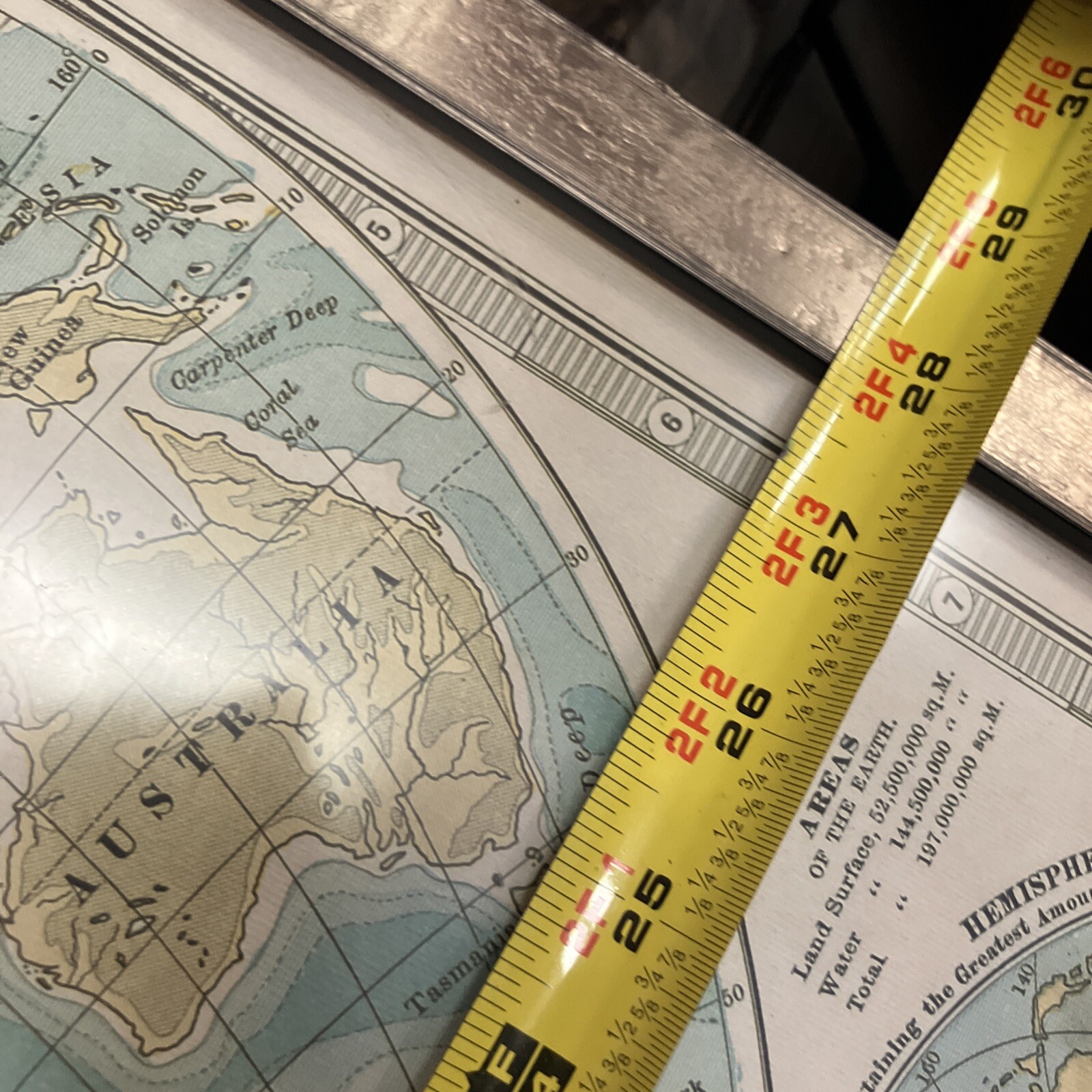 the century atlas hemispheres map with bible quote Ruth 1:16 in frame. AD