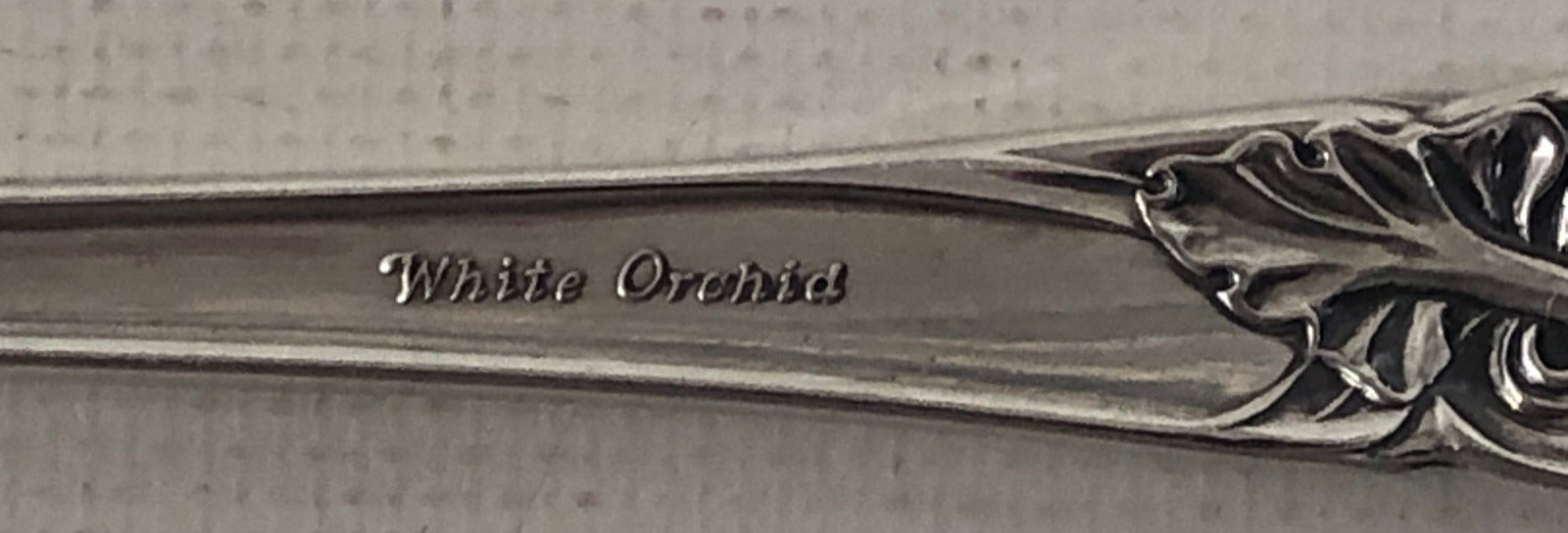 Oneida Community Silverplate White Orchid Meat Serving Fork 1953