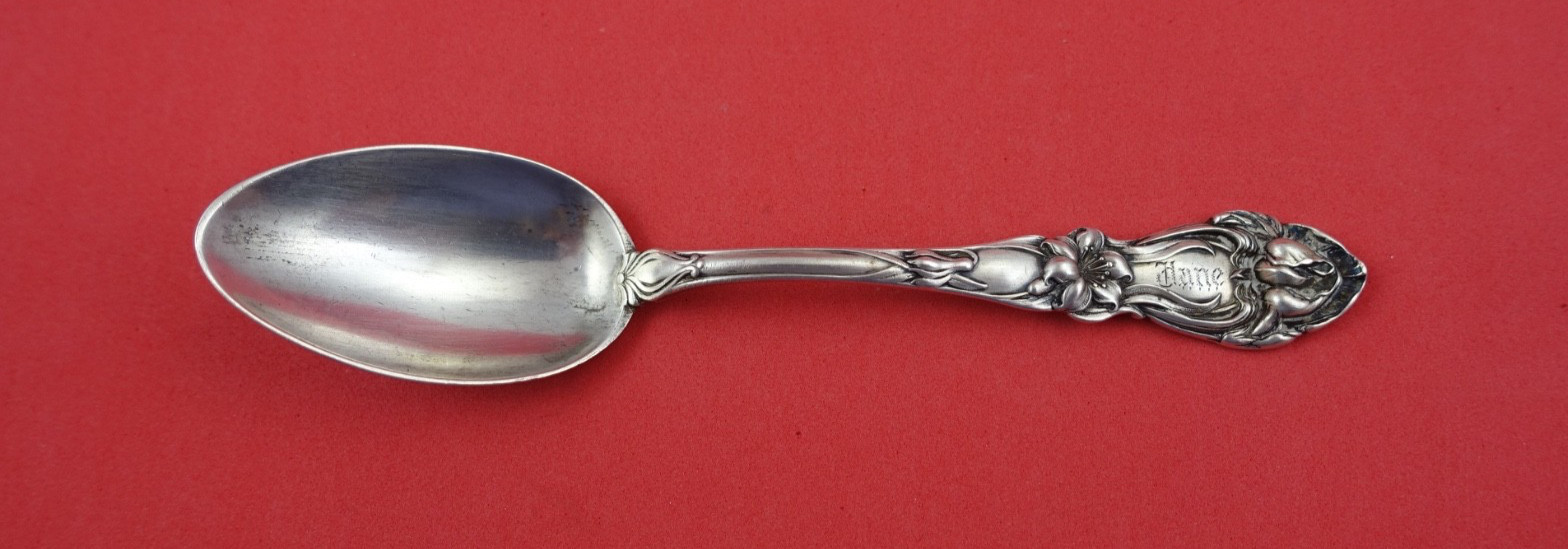 Floral Series by Watson Sterling Silver Teaspoon w/ lily “1902” 6″