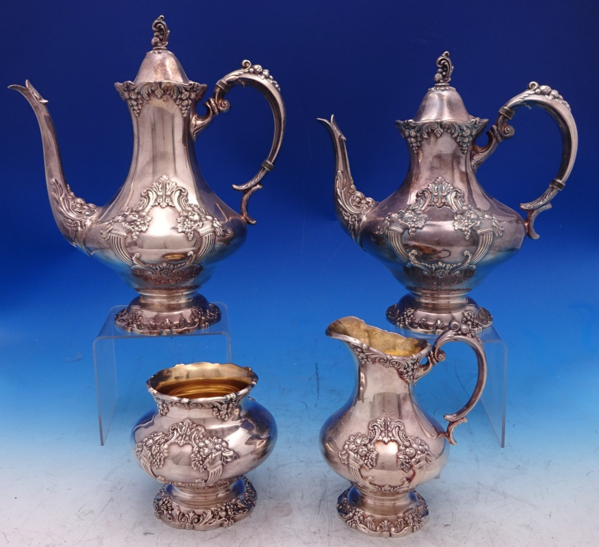 King Francis by Reed and Barton Silverplate Tea Set 4pc (#8791) Lovely!