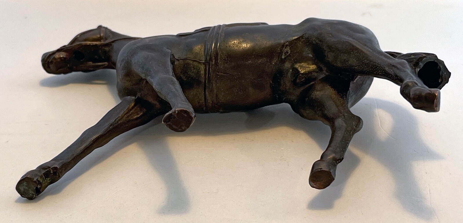 Antique Hollow Cast Bronze Metal Horse Figurine Toy, Early 1900s, 7″ Long