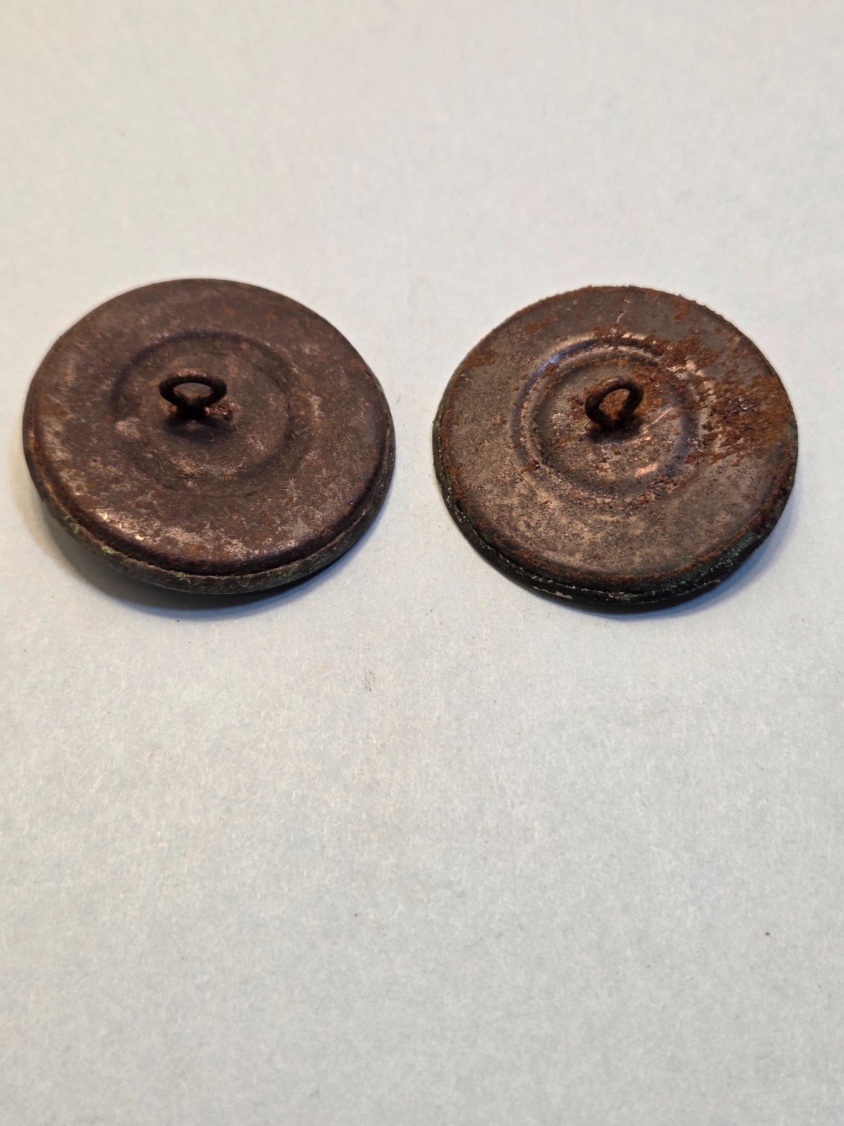 Antique Art Nouveau Buttons Gibson Girl Lady Profile Stamped Metal Large Pair