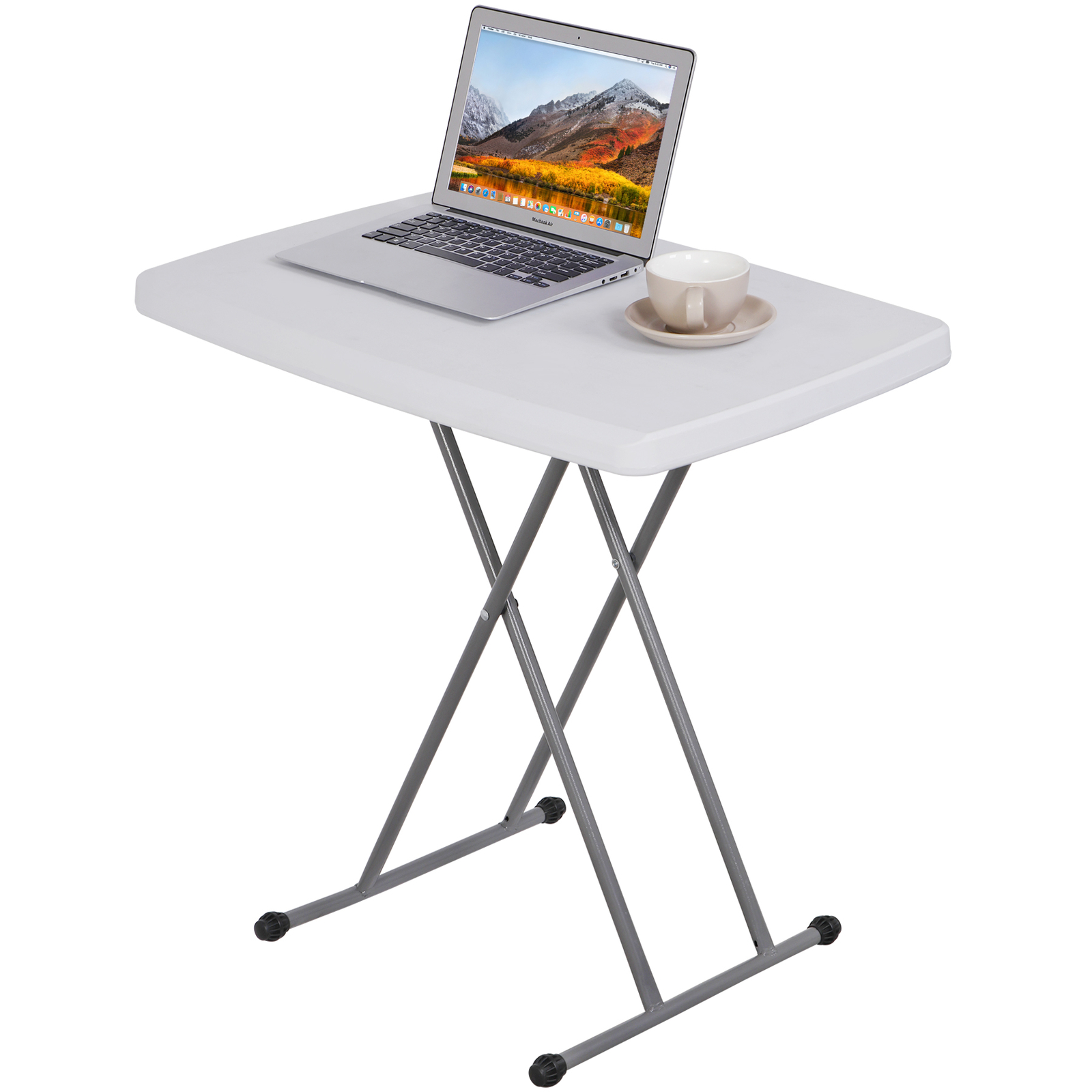 Adjustable 30″ Folding Table Laptop Metal Frame Camping Table Indoor Outdoor