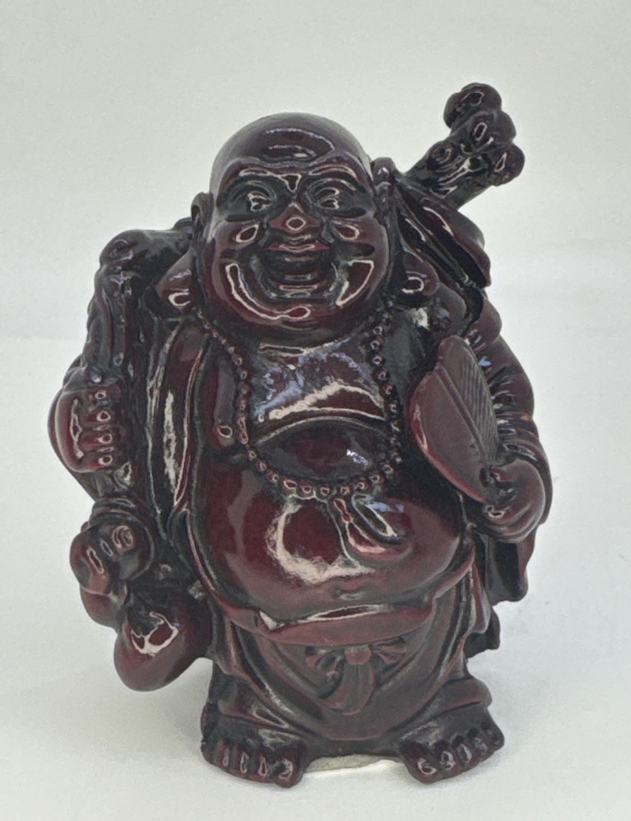 Vintage Chinese Zen Monk Hotei 3 1/2” Figurine/Feng Shui/Laughing Buddha