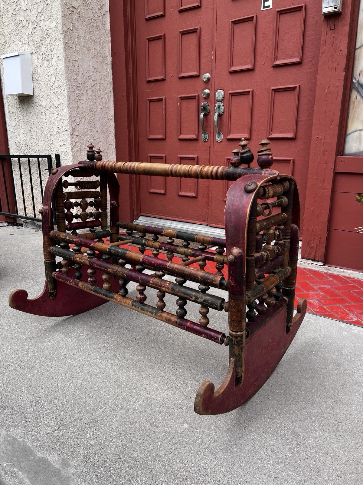 Antique 19th Century Turkic Beshik Ottoman Uzbekistan Ceremonial Baby Cradle