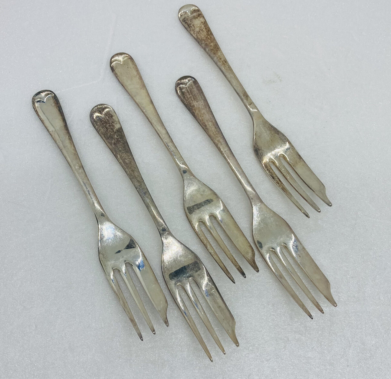 Rare B&H A1 Silverpalted EP Pastry Fork Lot of 5 Dessert Ware GTD 20 Years 29