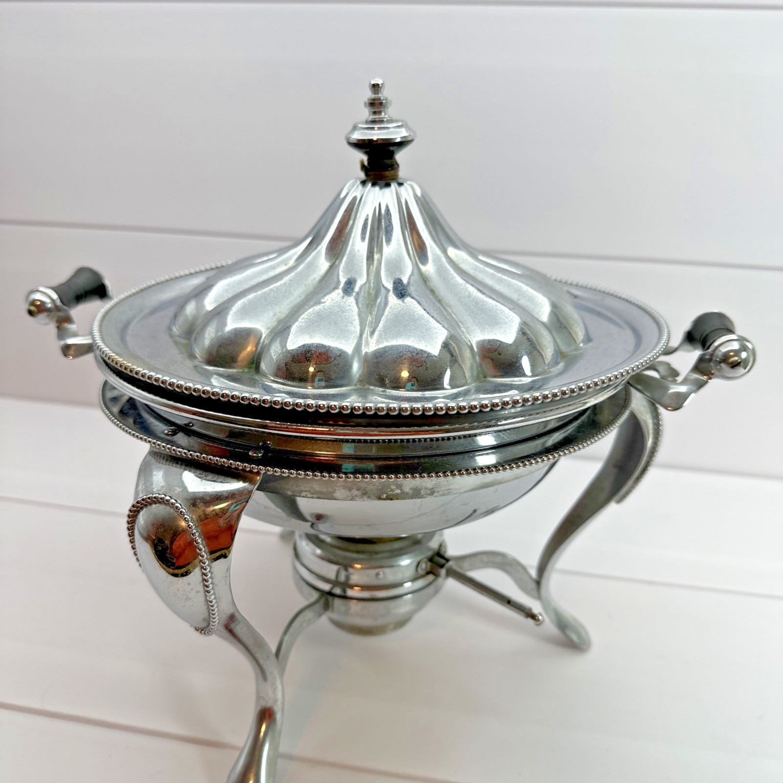 Antique 1895 S.Sternau Co Chafing Dish Silver Plated With Burner Makers Mark