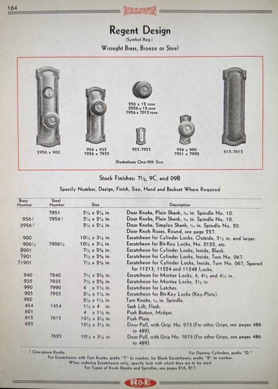 Russell & Erwin Regent Pattern Interior Doorknob Hardware 1 of 3 Sets
