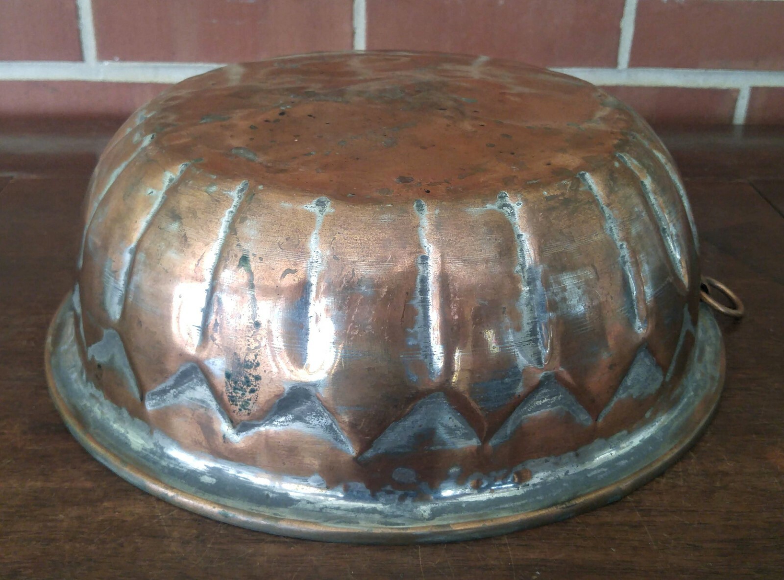 Vintage Middle Eastern Tinned Copper Bowl Hand Hammered Large 12 1/2″ x 4 1/4″