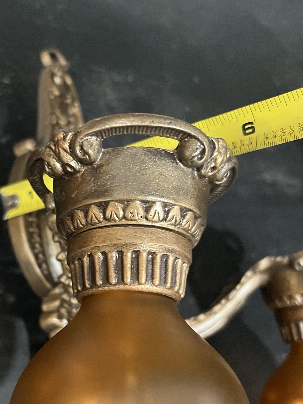 Wired Pair Antique Polychrome Double Arm Nice Wall Sconces Fixtures 70G