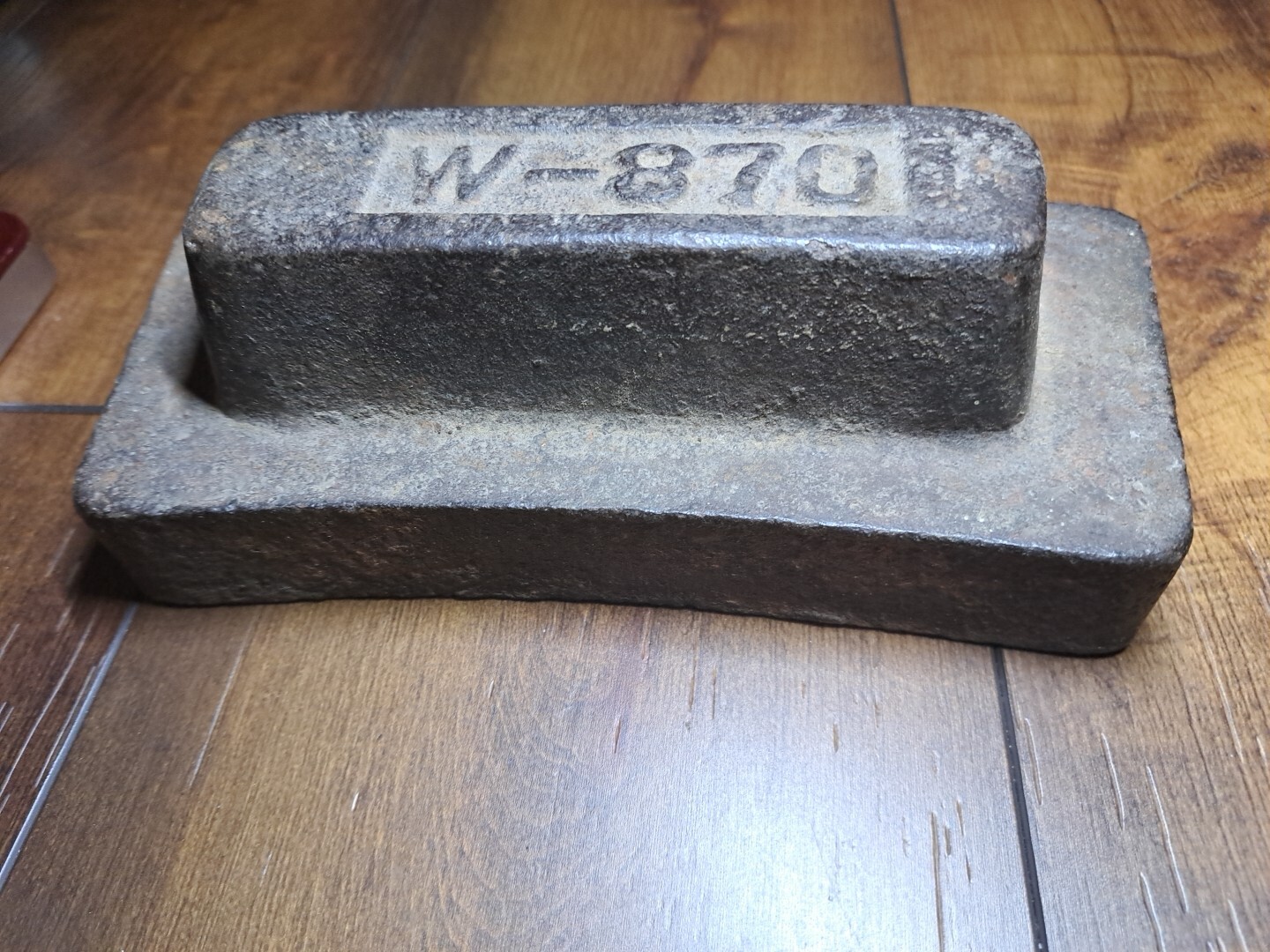 Vtg W-870 15 lb Scale Weight Cast Iron 9″ long Industrial Farm Produce Decor