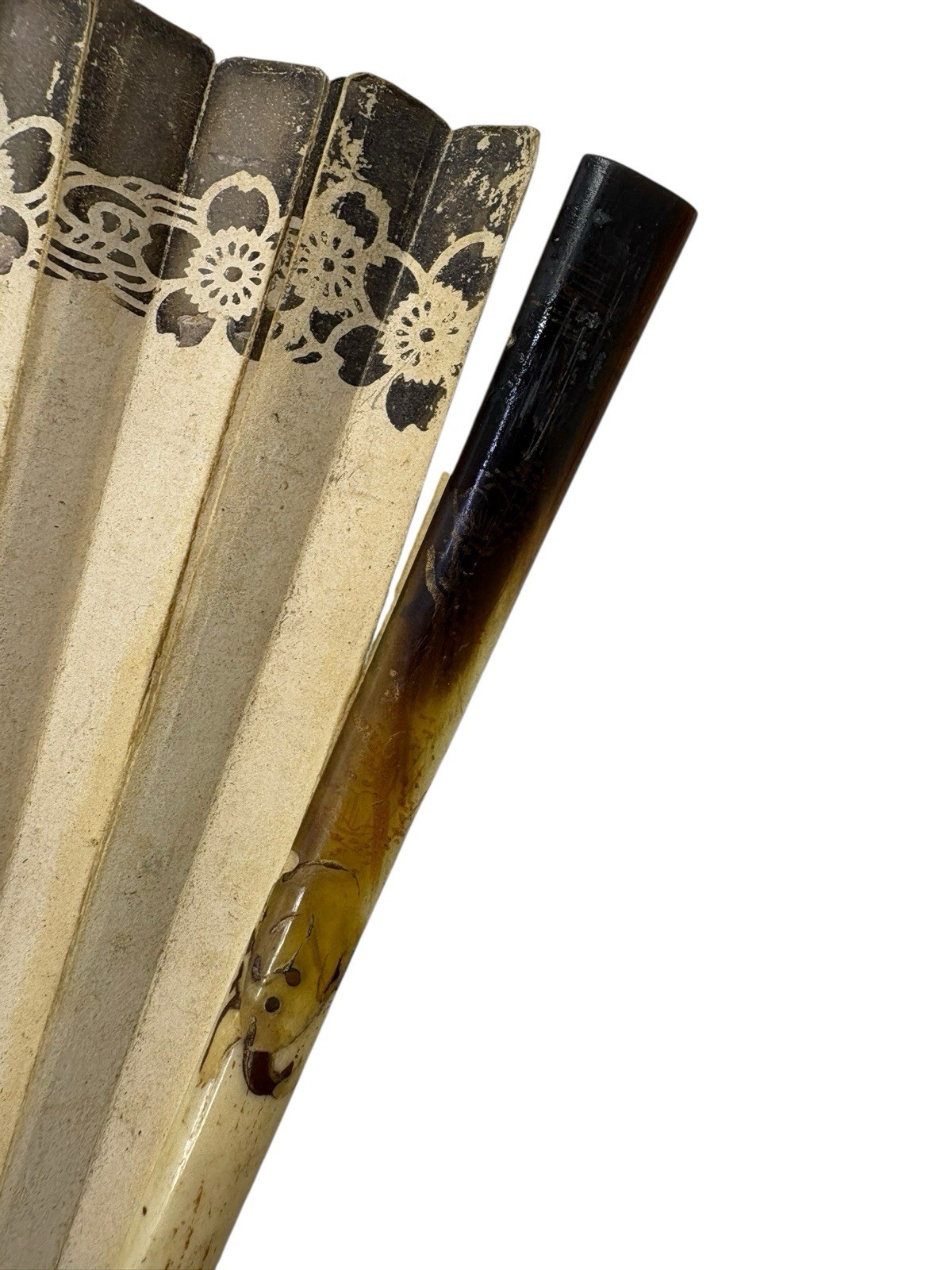 Antique japanese Paper And Bone Hand Folding Fan