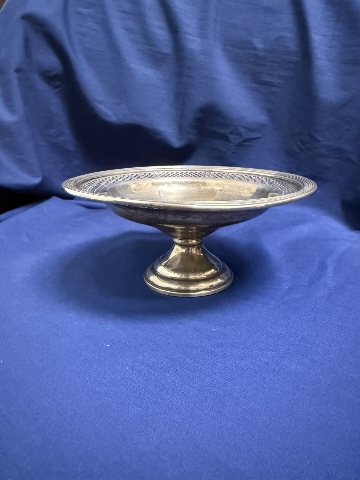 Vintage EL-SIL-CO Elgin Sterling Silver Pierced Compote / Tazza – Weighted Base