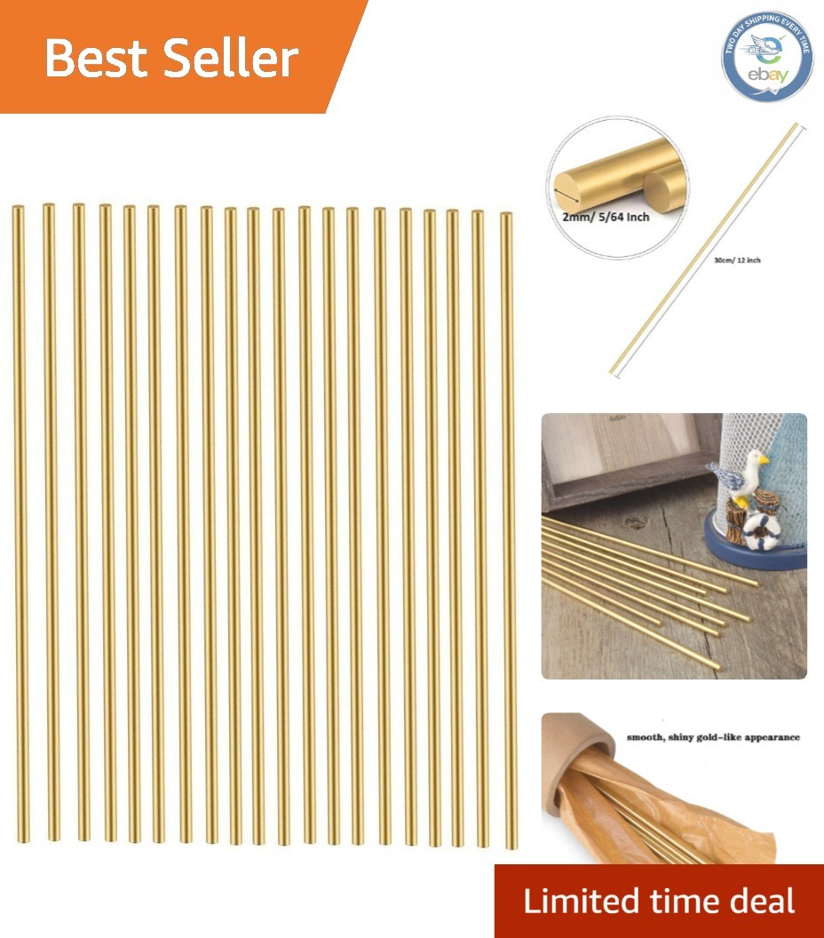 Versatile 12 Inch Brass Rods – 25 Count, 5/64 Inch Diameter for Creative Crafts