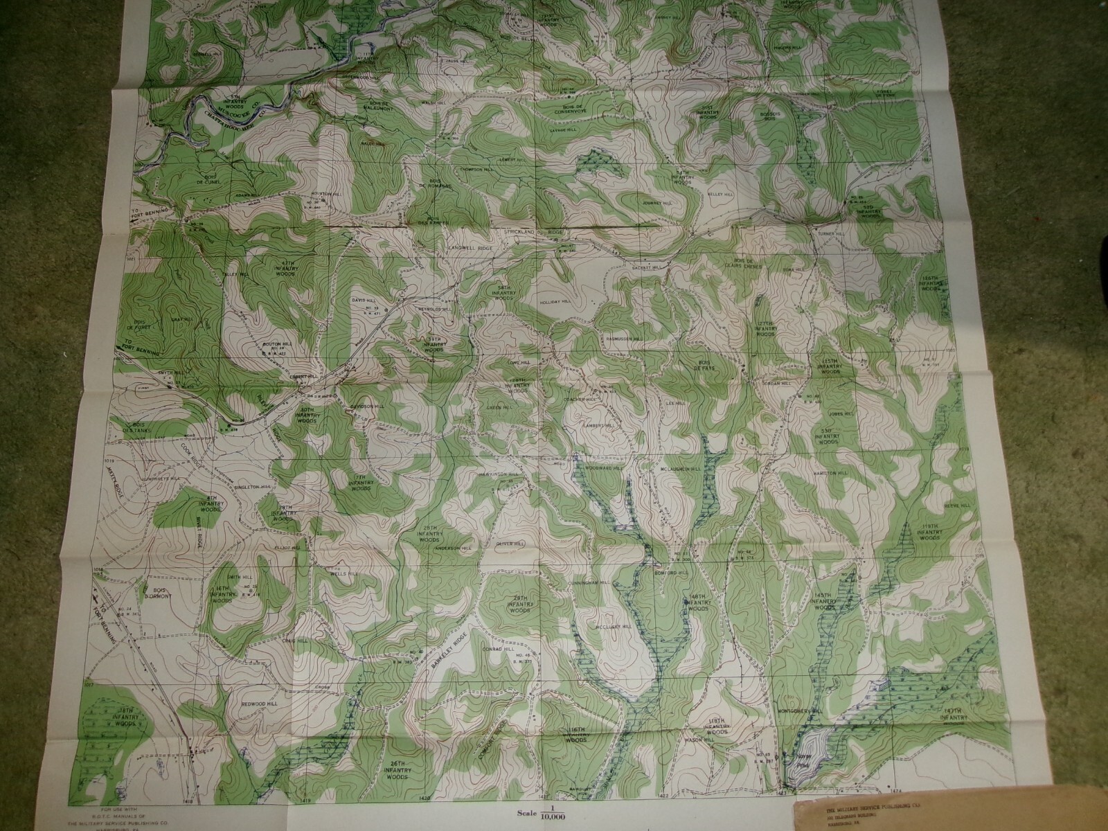 1935 U.S. MILITARY R.O.T.C. SPECIAL MAP A – 31″ X 33″ – TUB RH-7