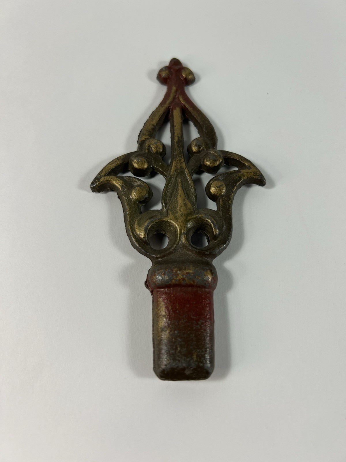 Antique Cast Iron Fleur De Lis Architectural Salvage Crest Decorative Accent