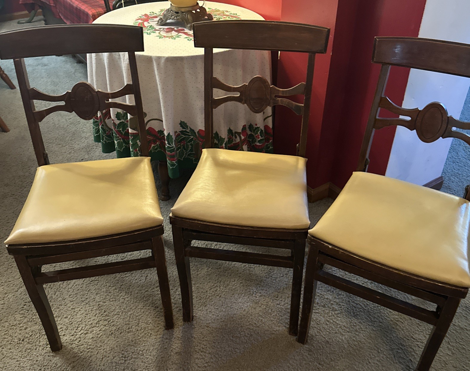 Three Antique Louis Rastetter & Sons Wooden Folding Chairs SOLID KUMFORT 1920’s