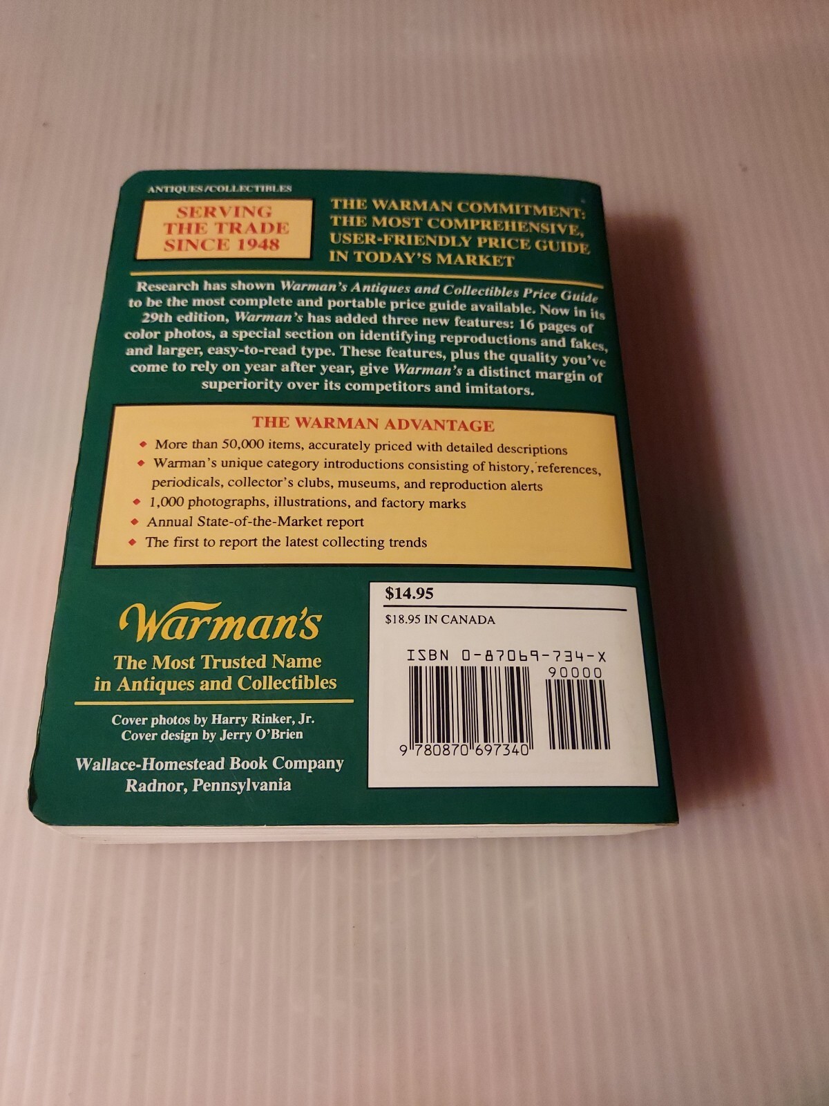 Vintage 1995 Warman’s Antiques & Collectibles Price Guide 29th Edition Paperback