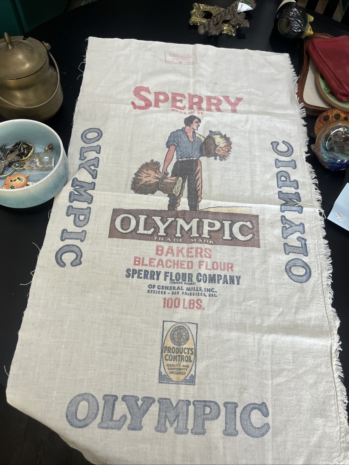 SPERRY Flour Sales Co Drifted Snow Feedsack 100lb Decorating Country Read