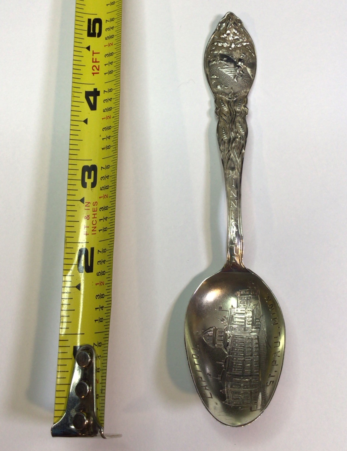 Antique SSMC St. Paul Minnesota Capitol Pioneer Sterling Souvenir Spoon 5″