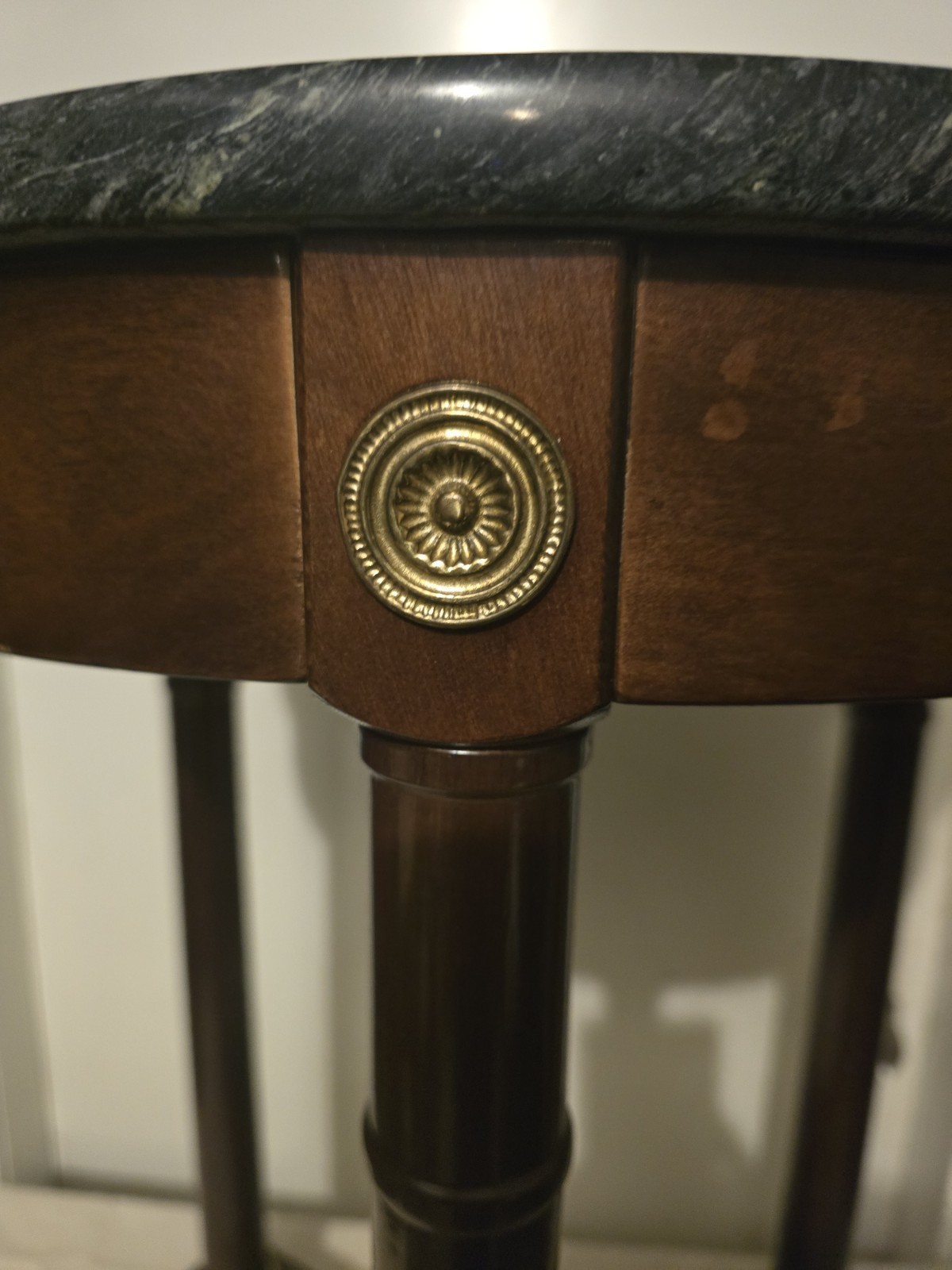 Bombay Co French Empire Neoclassical Style Mahogany Marble Side Table