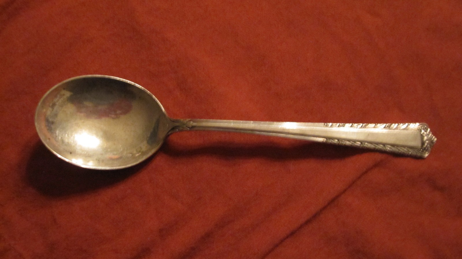 FINE ARTS STERLING SILVER PROCESSIONAL CREAM SOUP SPOON NO MONOGRAM