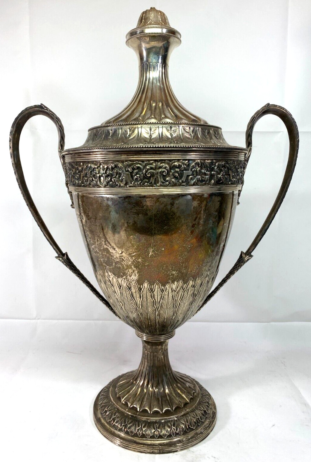 Crichton Bros 19th Centry 22″ Long 9lb Horse Winning Trophy Cup – Vintage