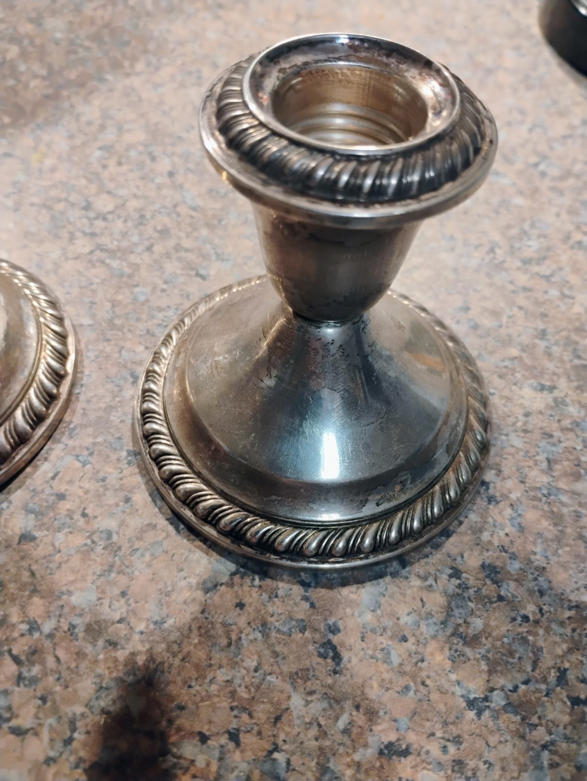 VINTAGE GORHAM (STERLING SILVER) WEIGHTED CANDLE STICK HOLDERS