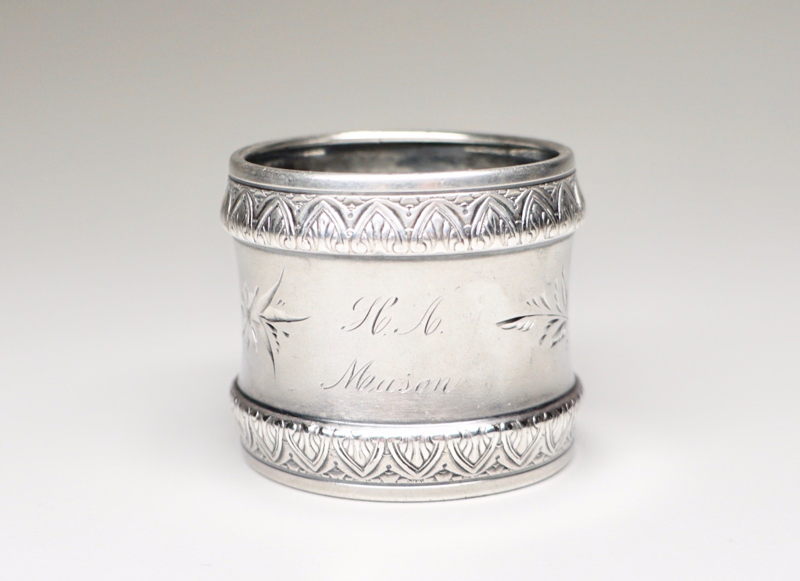 Vintage Antique Sterling Silver Napkin Ring Monogrammed H A Mason 22 Grams