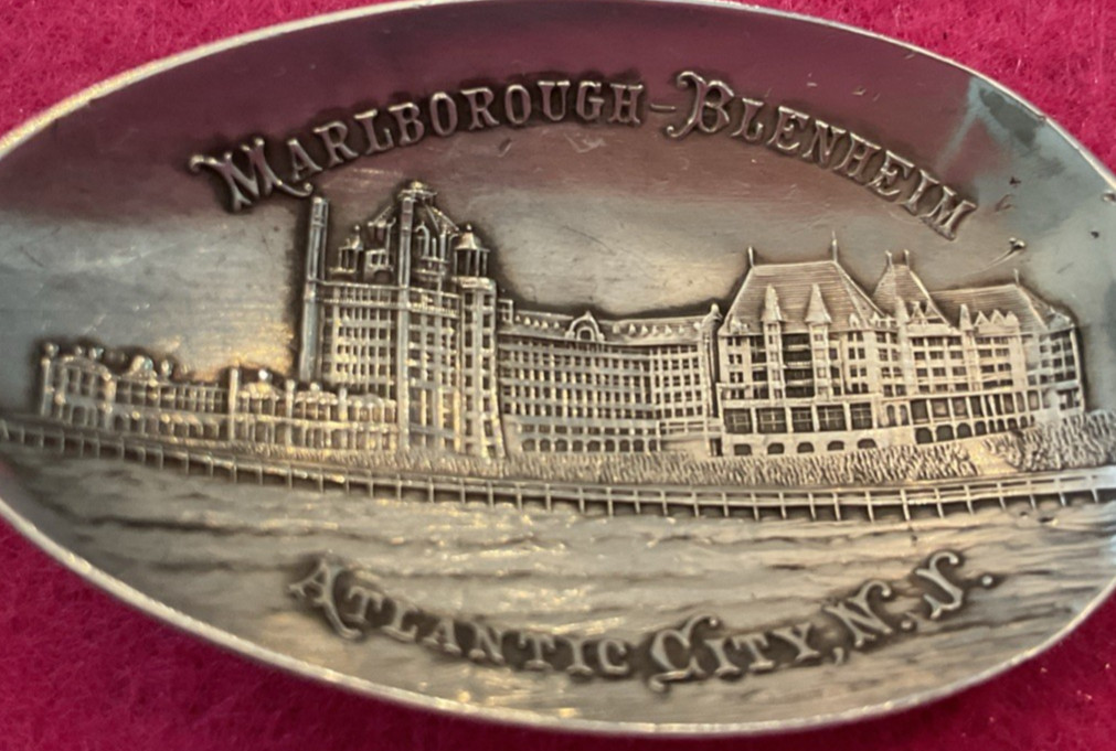Marlborough Blenheim Atlantic City Pier Rolling Cart Sterling Souvenir Spoon 21g