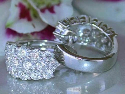 2Ct Lab Created Round Diamond Women’s Huggie Hoop Earrings 14K White Gold Plated
