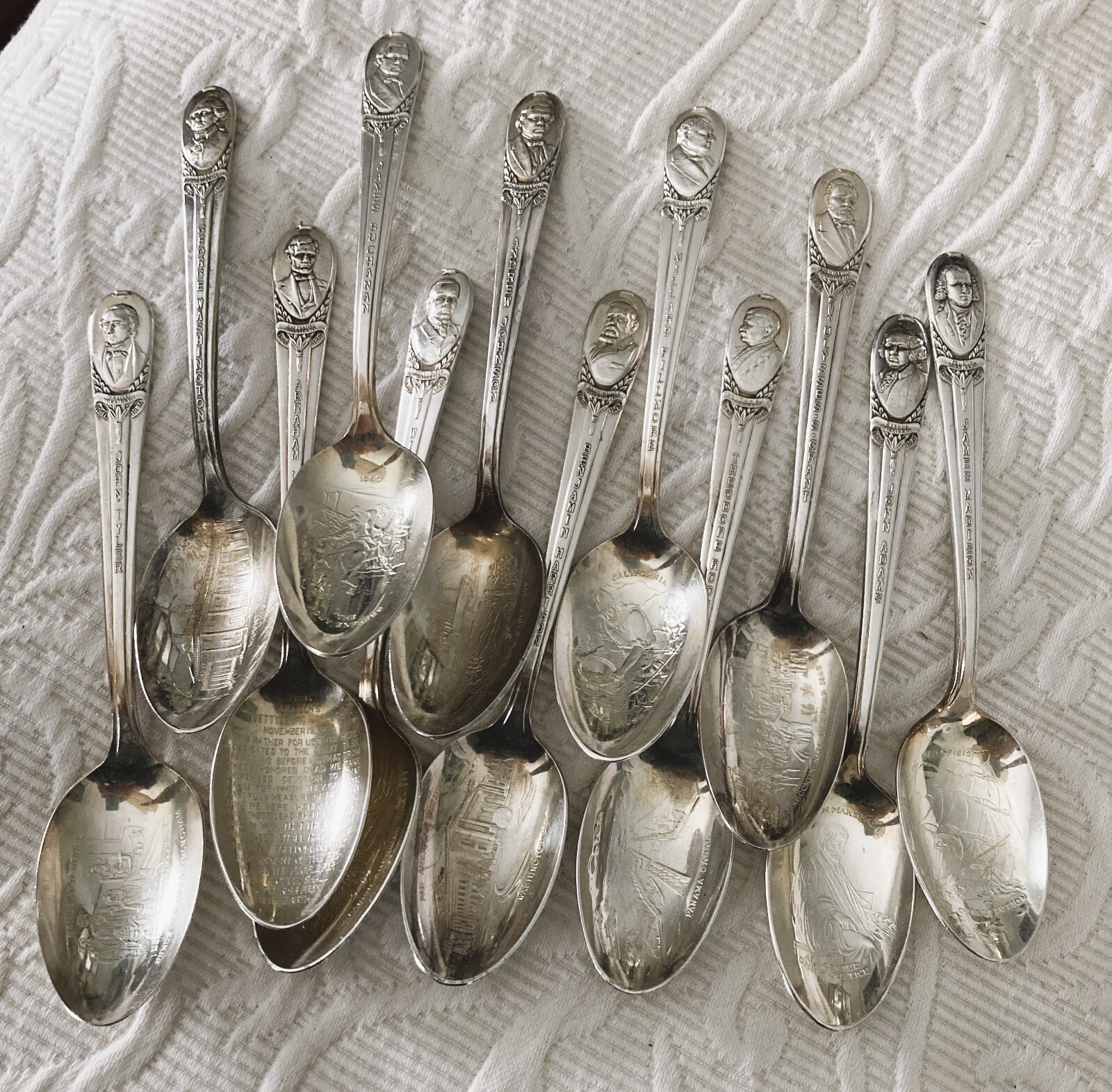 Vintage Silverplate ROGERS PRESIDENTIAL Spoons JACKSON JEFFERSON+ Lot of 12