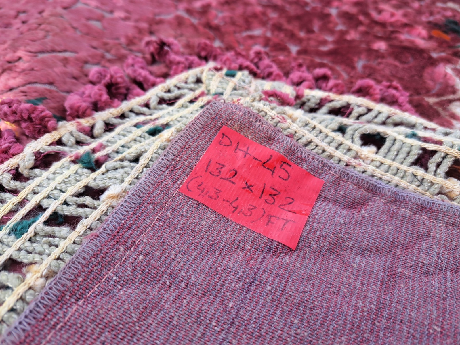 Turkish Velvet Rug, Table Ornament, Vintage Tapestry, Wall Art, 4.3 x 4.3 ft