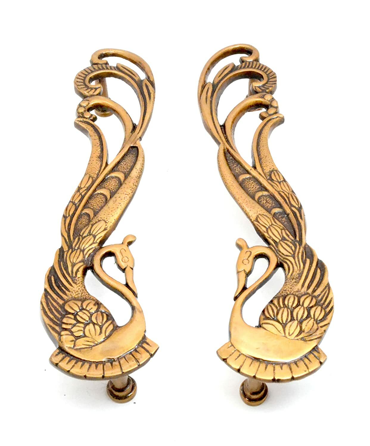 Peacock Design 11 Inches Brass Door Handle Pair Material Brass Standard