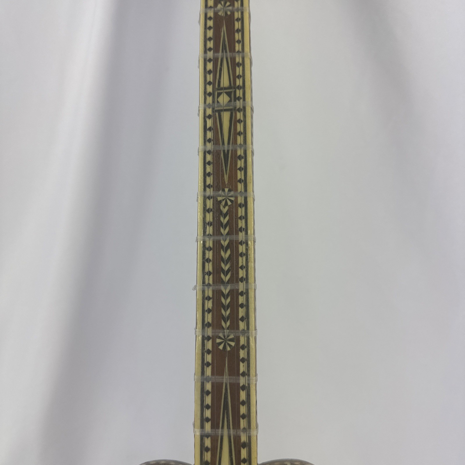Vintage Asian Rawap Musical String Instrument Snakeskin Design 23 Inches Long