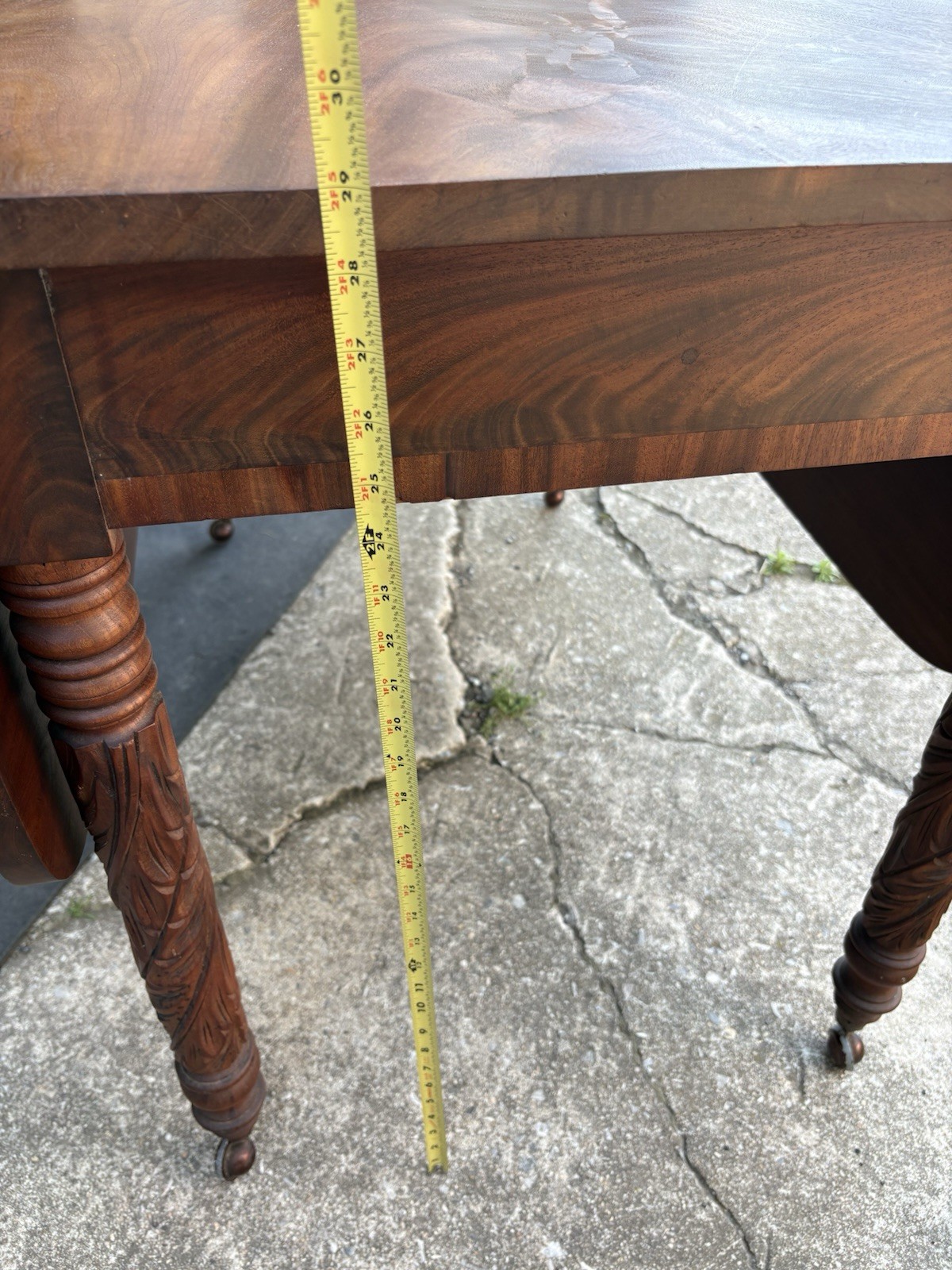 Vintage Solid Mahogany Drop Leaf Gateleg Table – Carved Jacobean Style