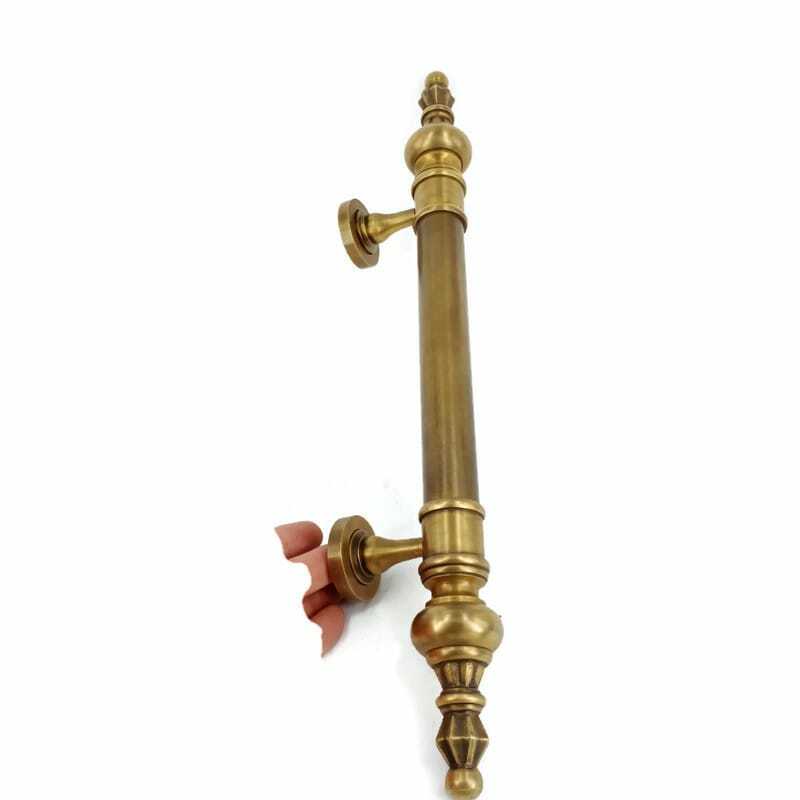 large 45cm DOOR handle pulls solid SPUN hollow brass aged old style 17.1/2 “