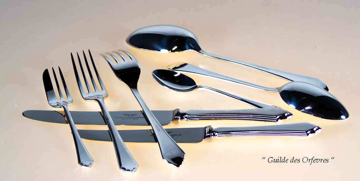 Flatware Sheffield Silver Five Piece Place-Setting, Pembury Pattern