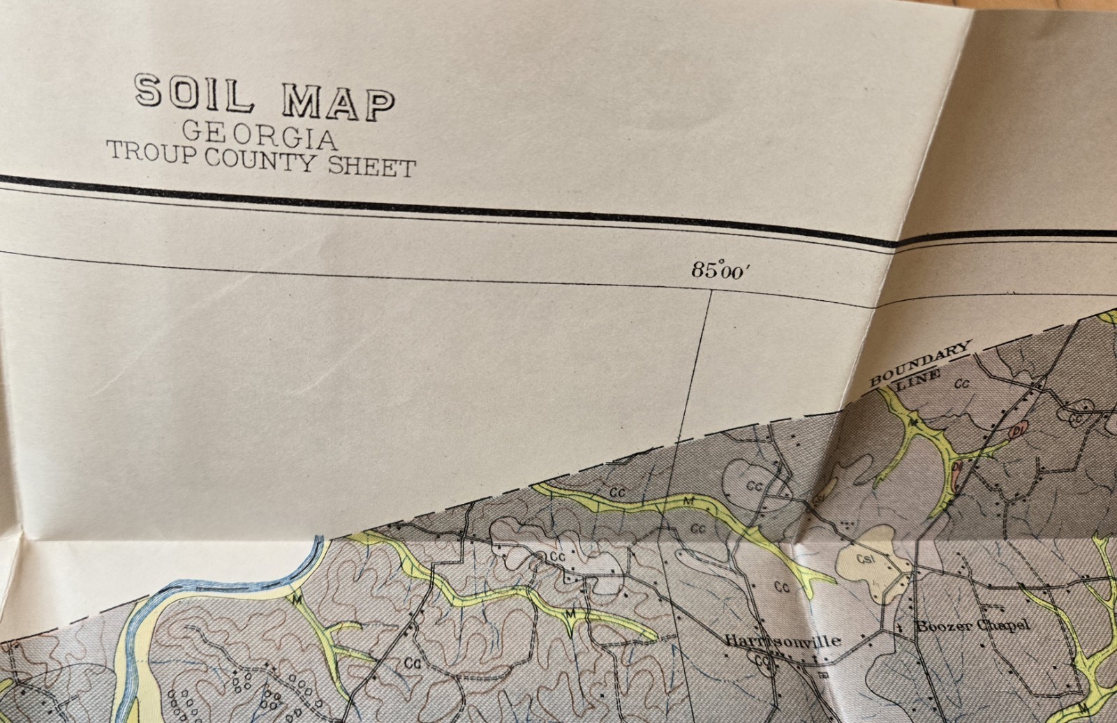 1912 Troup County Georgia USDA Soil Map La Grange Dept of Agriculture by Atlanta