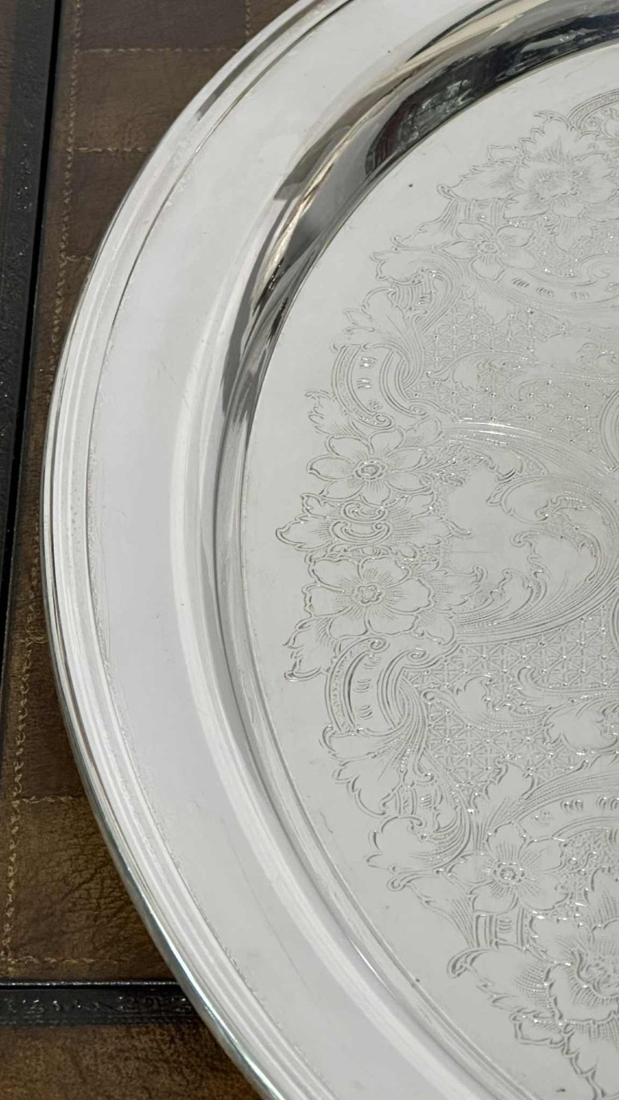 Beautiful VTG Gorham YC407/2 Silverplate Oval Serving Tray 22″ Floral Engraved