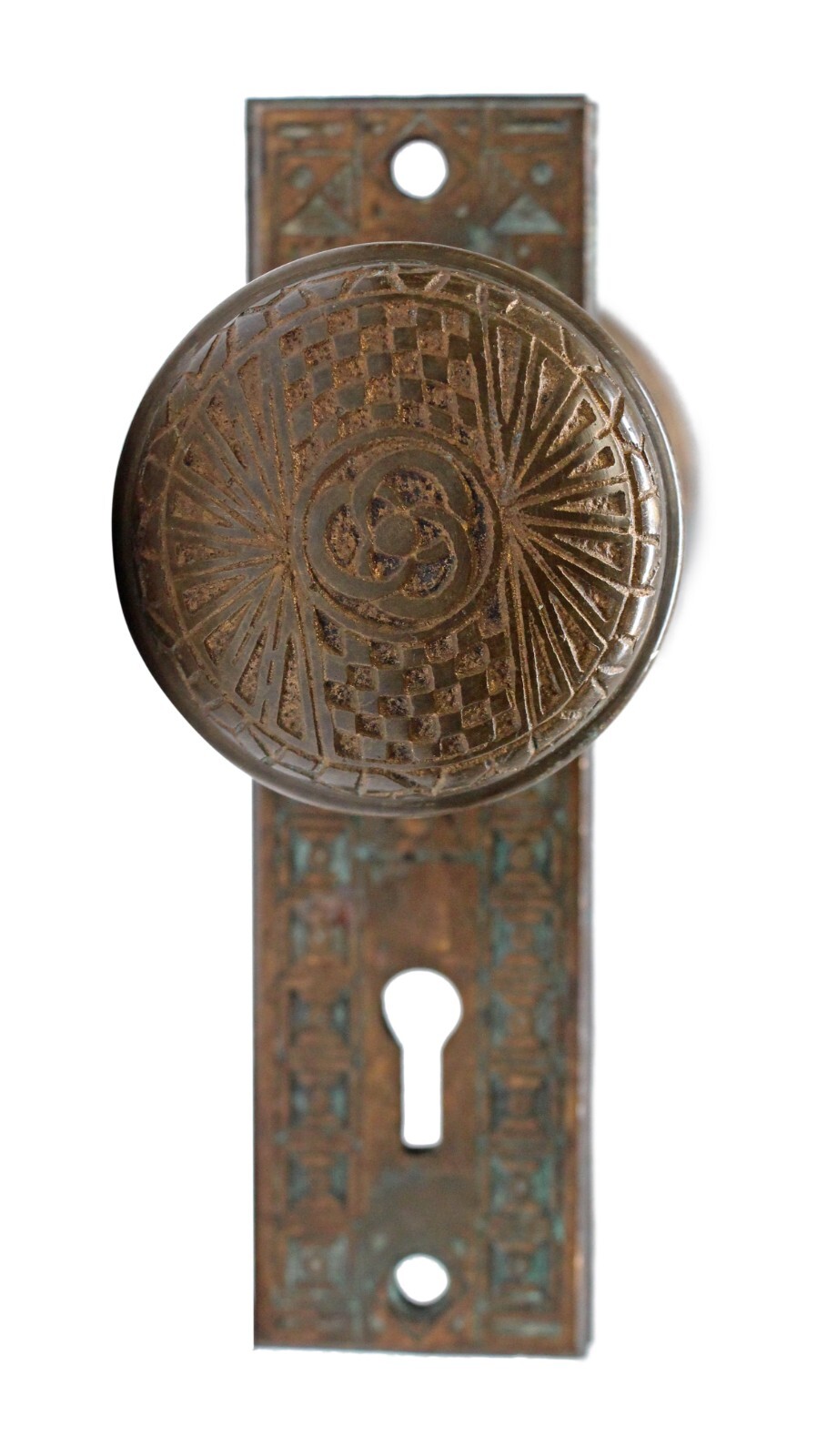 Bronze Mallory Wheeler Door Knob Set with Back Plates
