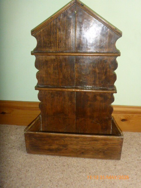 Rustic George 111 Country Pine Spoon Rack with Candle Box Possibly Welsh Antique