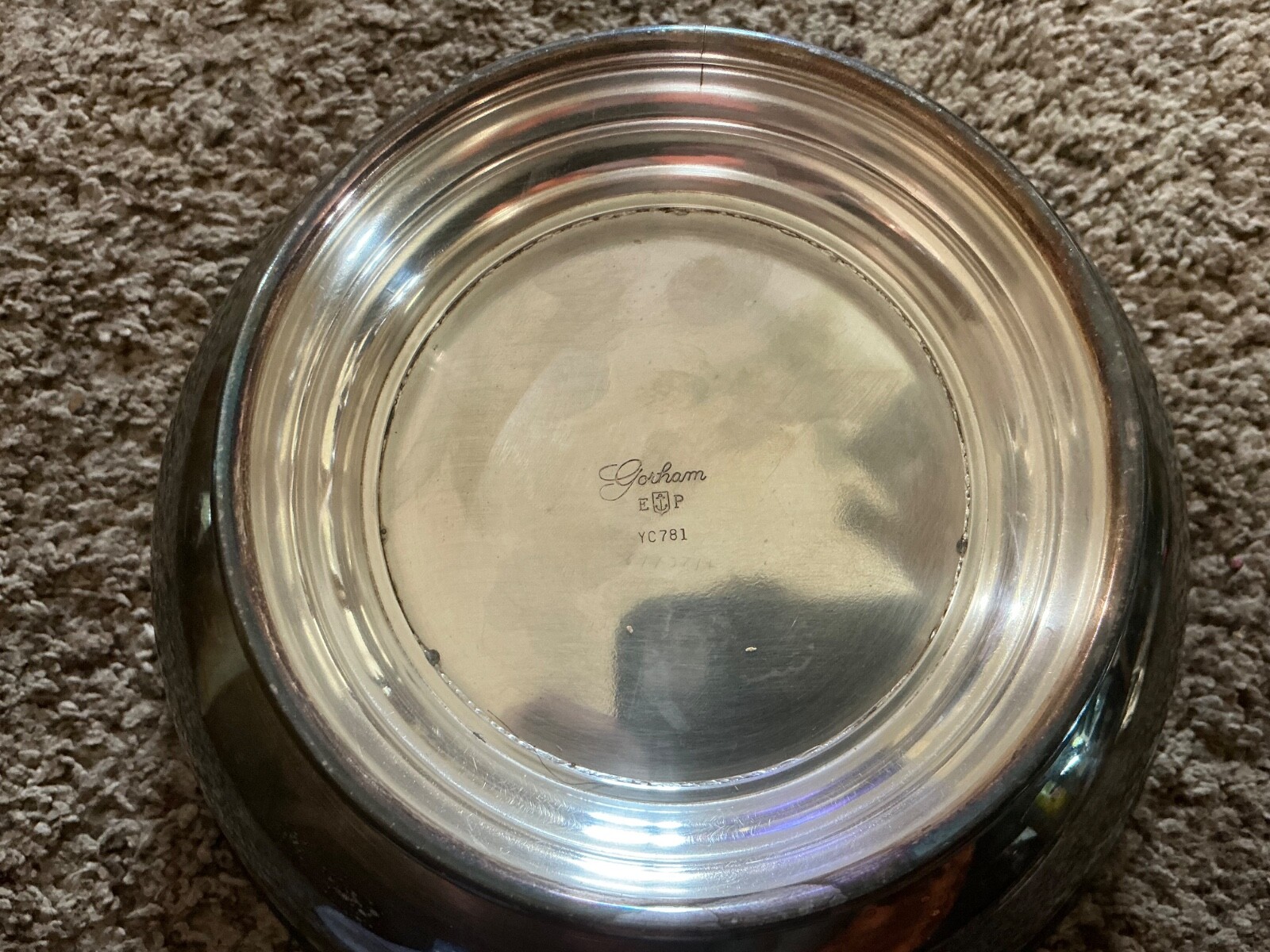 Gorham Silver Original E P Fruit Bowl YC781 Large 9 W x 4 H Round Serving Bowl
