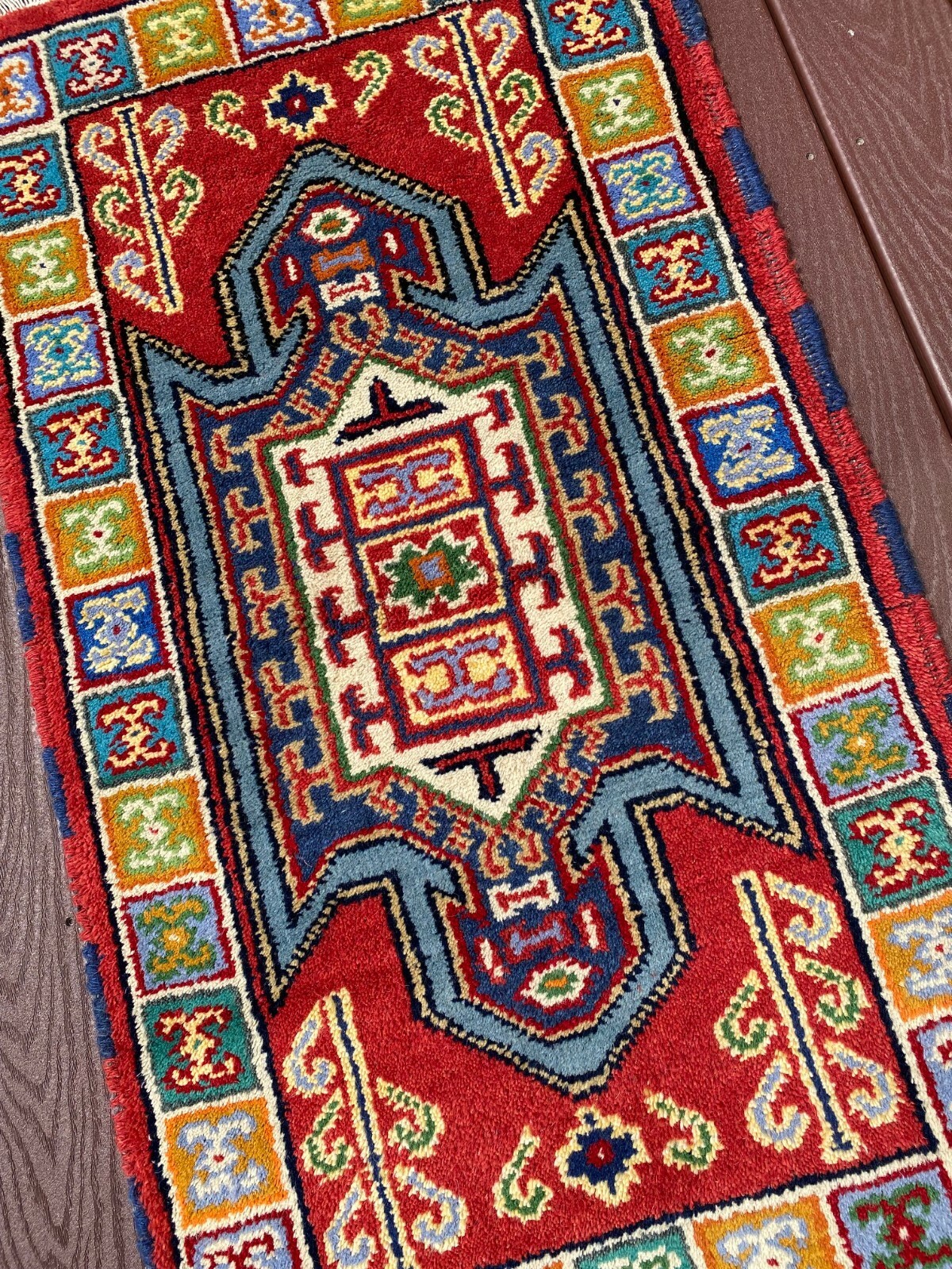 New Handmade in India Tribal & Geometric Colorful Scatter Rug/Accent Rug, 2×4