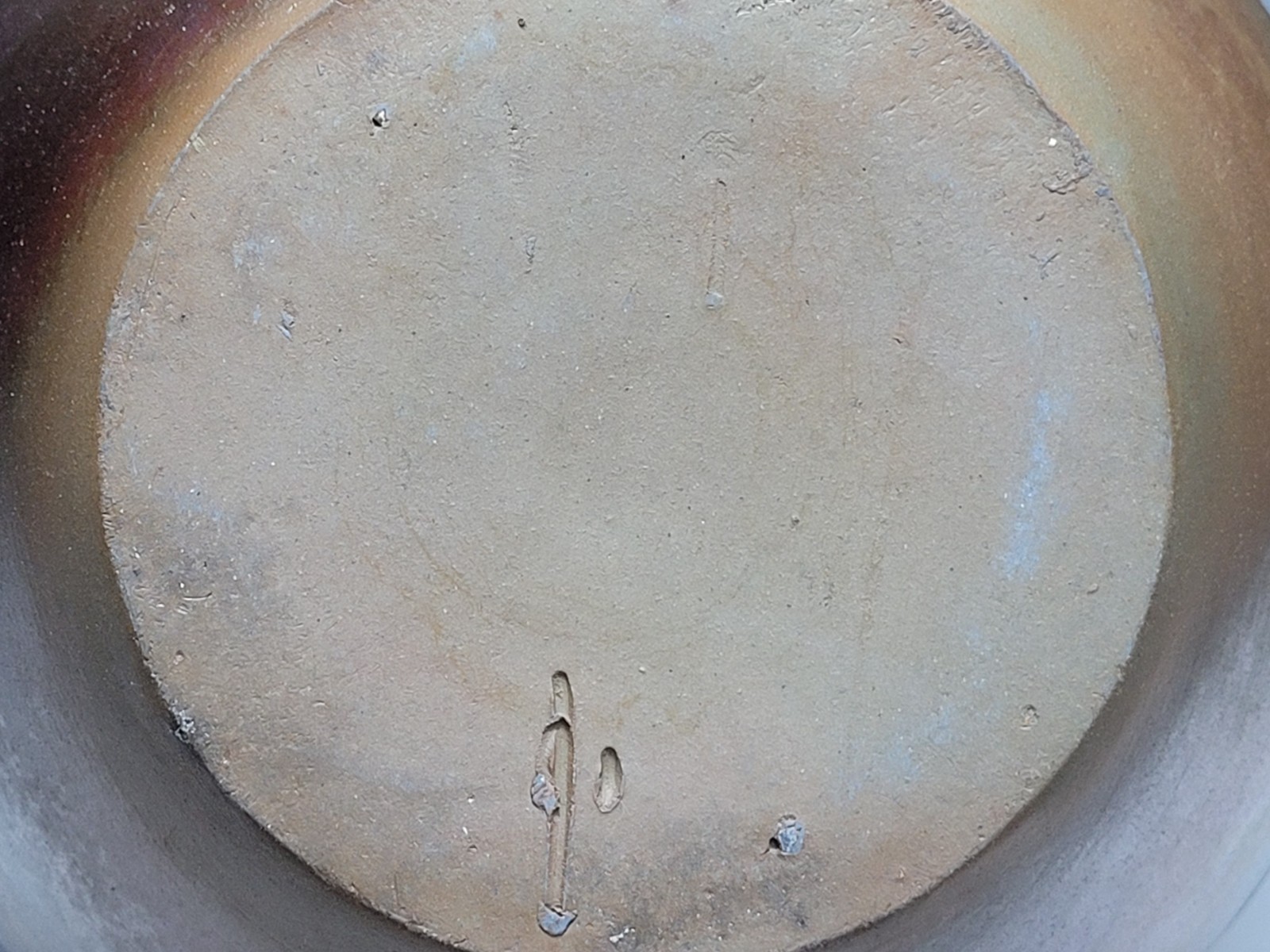 Bizen ware, three-handled vase, with signature