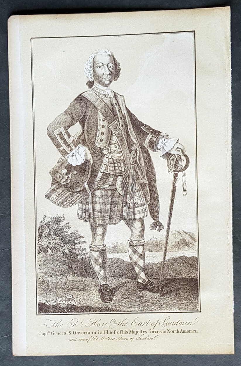 1869 D T Valentine Antique Print John Campbell Earl of Loudoun Gov Virginia 1756
