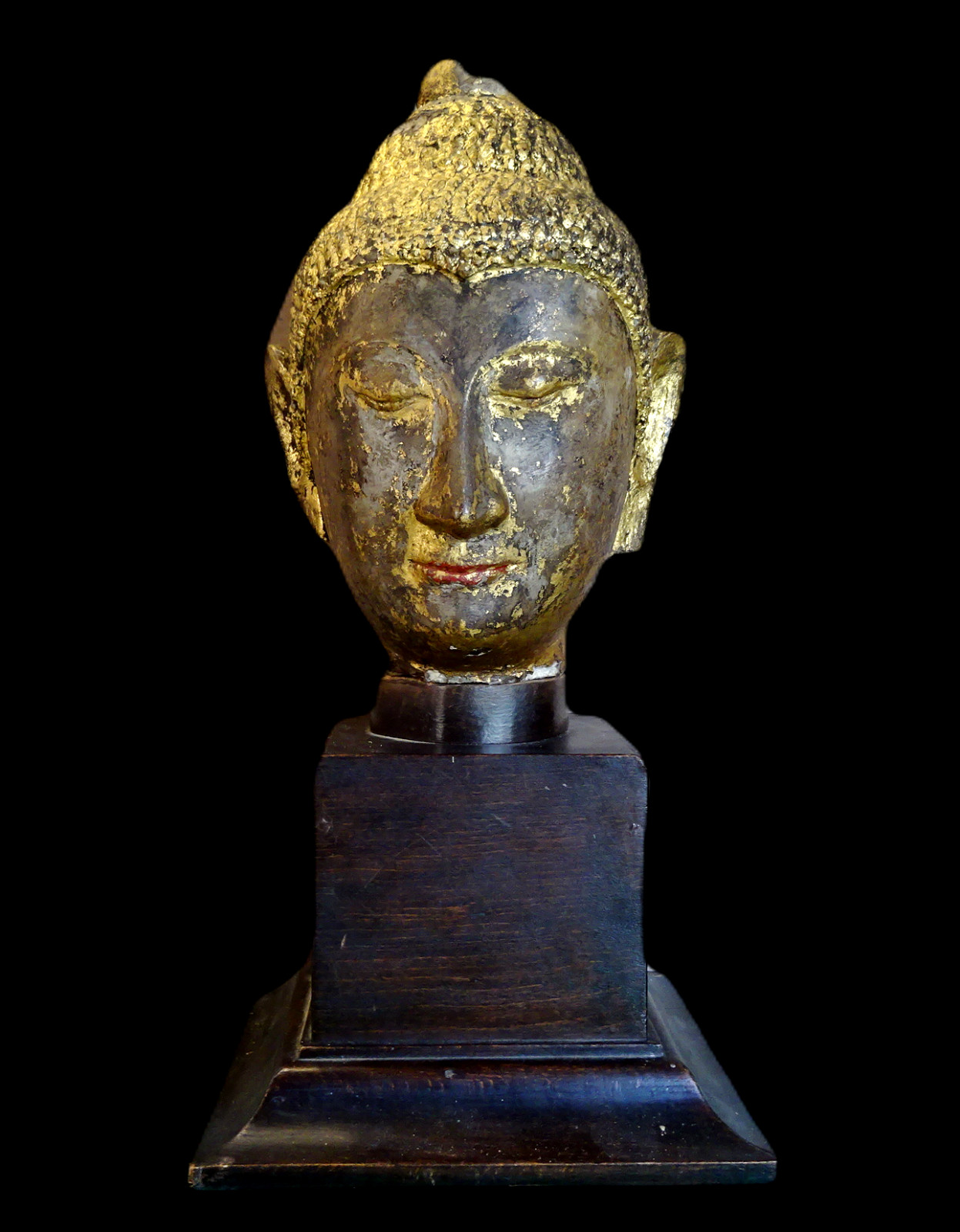 Large Ayutthaya Buddha Head Carved In Stone – Thailand 16Th/17Th Century