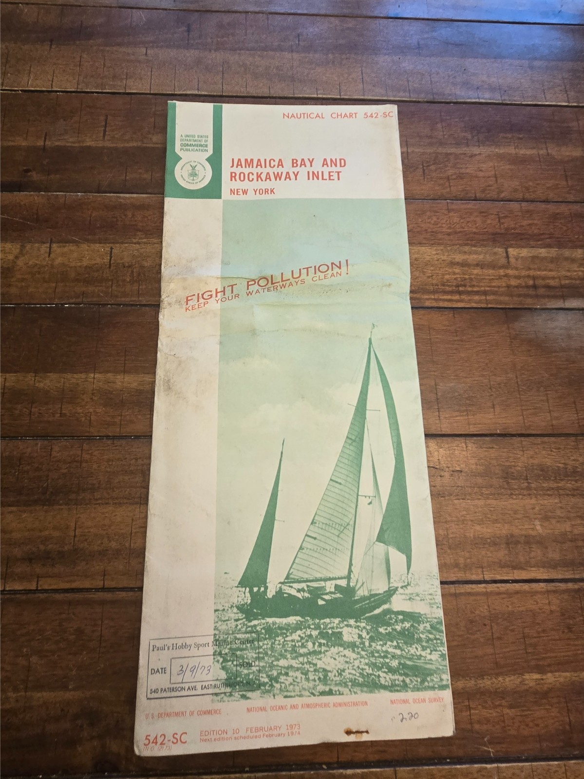 1973 Nautical Chart 542-SC Jamaica Bay and Rockaway Inlet – Edition 10