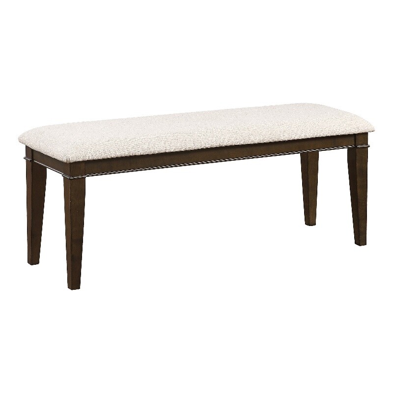 Lexicon Contemporary Wood Dining Room Bench in Dark Brown Finish